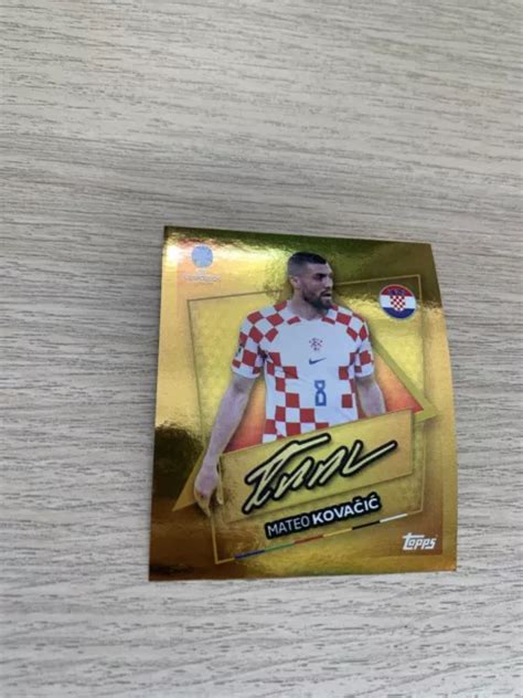 TOPPS UEFA EURO 2024 Mateo Kovacic CRO SP Gold Signature Sticker 2