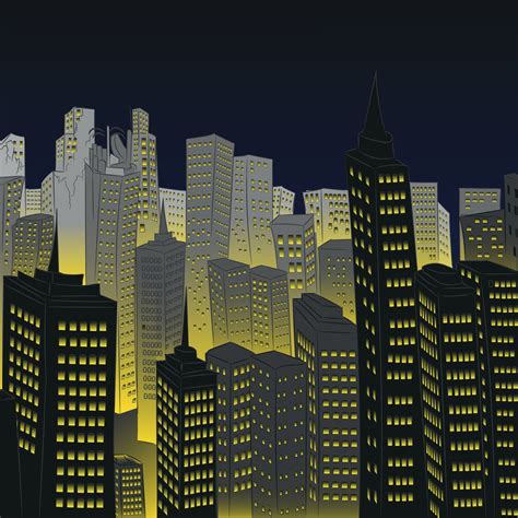 Night View Of The City Vector Illustration Vector Art At Vecteezy