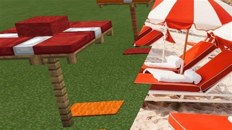 I make a real beach umbrella in minecraft! How to make it?? - YouTube