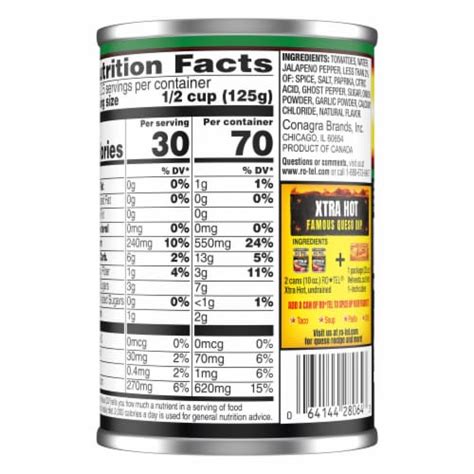 RO TEL Xtra Hot Diced Tomatoes With Ghost Peppers 10 OZ Ralphs