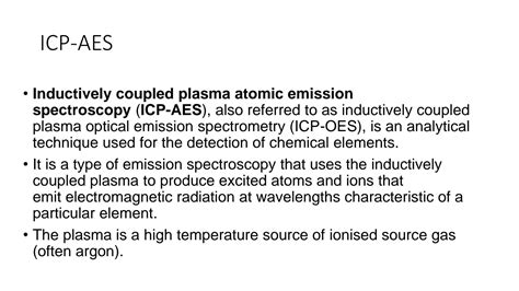 Solution Inductively Coupled Plasma Atomic Emission Spectroscopy