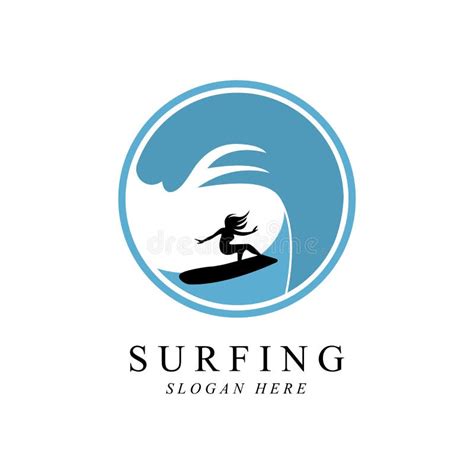 Surfing Logo Vector Template Design Stock Illustration Illustration