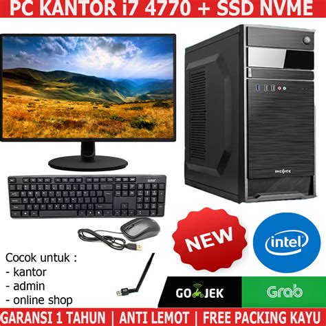 Jual Paket Lengkap Cpu Komputer Pc Rakitan Kantor Desain Pajak Admin I