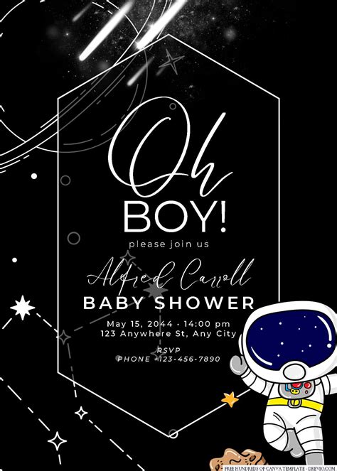 FREE Outer Space Baby Shower Invitations Templates - FRIDF