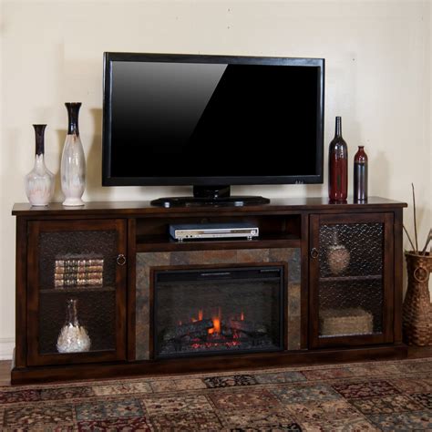 Sunny Designs Santa Fe 80 in. Electric Fireplace Media Console - Walmart.com