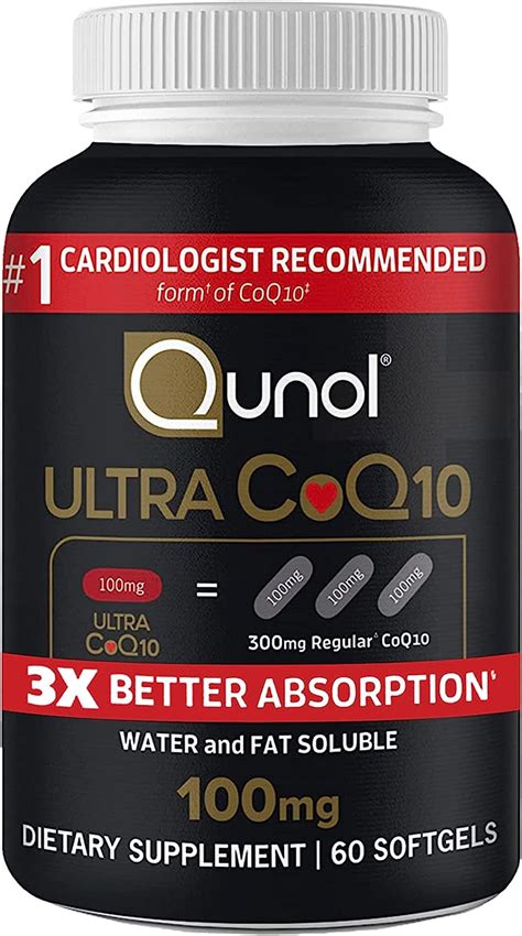 Qunol Ultra CoQ10 100mg 3x Better Absorption Patented Water And Fat