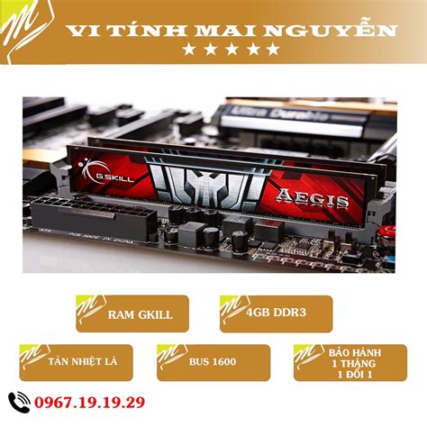 Ram Máy Tính 4g Ddr3 Bus 1600 Gskill Aegis Chính Hãng Tản Nhiệt Lá