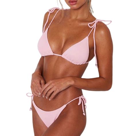 Biziza 2024 Bikini Set For Women Tie Side Triangle String Sexy Swimsuit