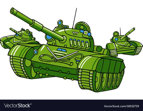 Cartoon tank isolated Royalty Free Vector Image