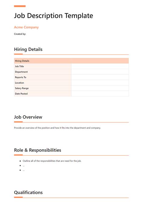 Job Description What Is It And How To Write It Template Included