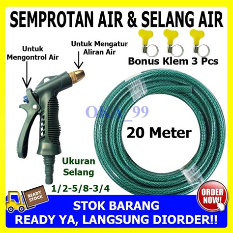 Jual SELANG AIR 20 METER SEMPROTAN SELANG AIR SEPAKET SELANG AIR