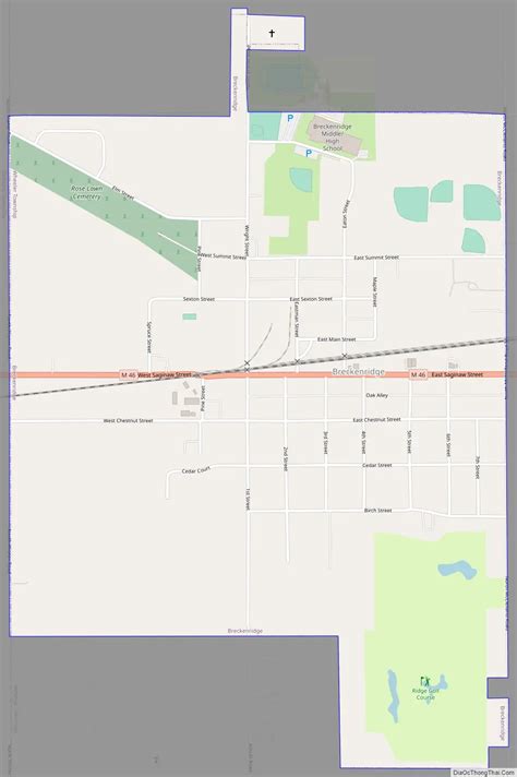 Map of Breckenridge village, Michigan