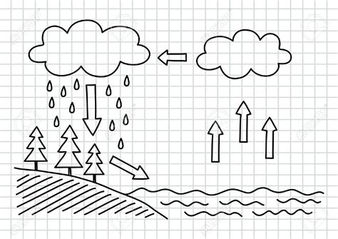 Water Cycle Clip Art Black And White