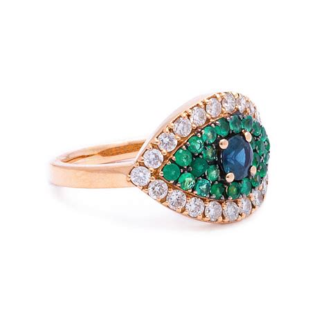 Green Evil Eye Ring | LimeLite Jewellery