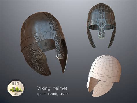 3d Model Viking Helmet Pbr Vr Ar Low Poly Cgtrader