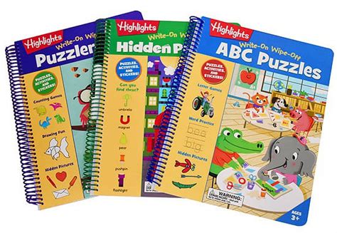 Highlights Write On Wipe Off Book Activity Set Puzzlemania Abc