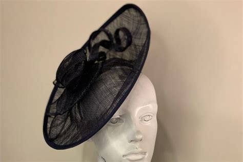 Navy Blue Tilted Fascinator Hat Formal Wedding Hat Races Hat Etsy Uk In 2022 Ladies Wedding