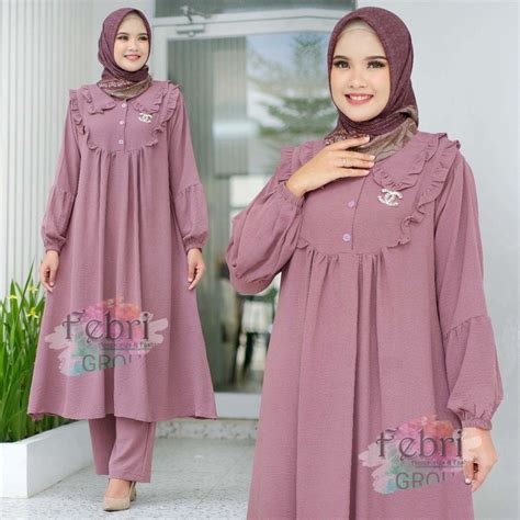 Jual NEW JULITA SET Crinkle Airflow Jumbo Ld 120 Long Tunik