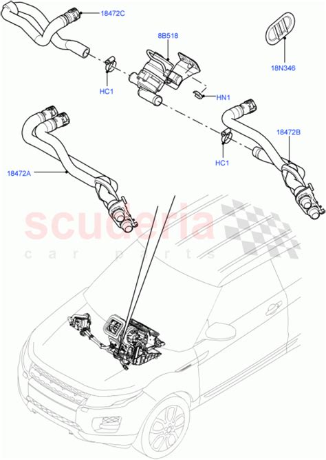 LR019277 HOSE - HEATER WATER for Land Rover Discovery Sport, Range ...