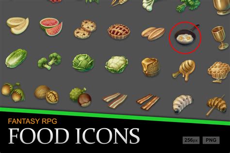 Fantasy Rpg Food Icons 2d 图标 Unity Asset Store