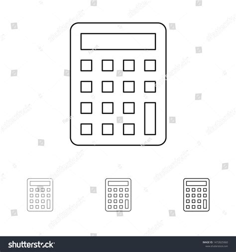 Calculator Calculate Education Bold Thin Black