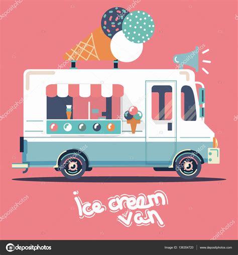 Vector Van Ice Cream Stock Illustration By © 136354720