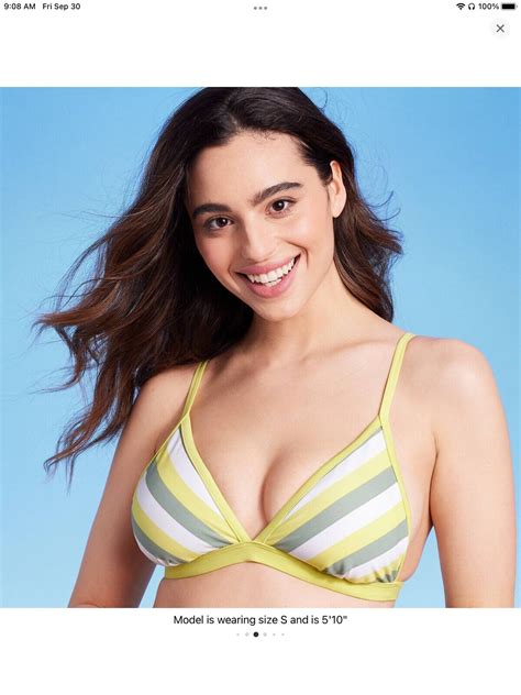 Kona Sol Women S Two Piece Bikini Medium Coverage Yellow Green Stripe