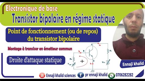 Point De Fonctionnement Ou De Repos Du Transistor Bipolaire Droite D