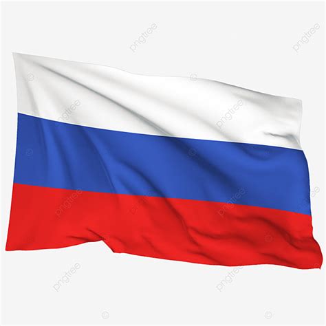 Russia Flag Clipart Transparent Background Waving Fluttering Flag Of