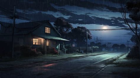 Tranquil Atmosphere With Piano Music And Rain Sounds🌙🌧️for Stress