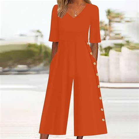 Olyvenn One Piece Jumpsuits for Women 2025 Trendy Short Sleeve V Neck
