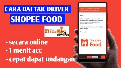 Cara Daftar Shopee Food Driver Terbaru Cara Daftar Driver