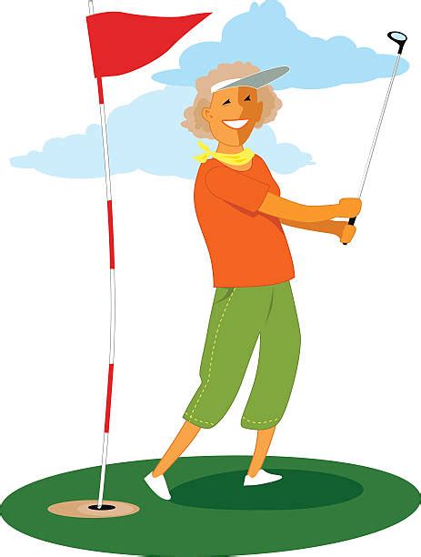 Best Woman Golf Swing Illustrations, Royalty-Free Vector Graphics ...