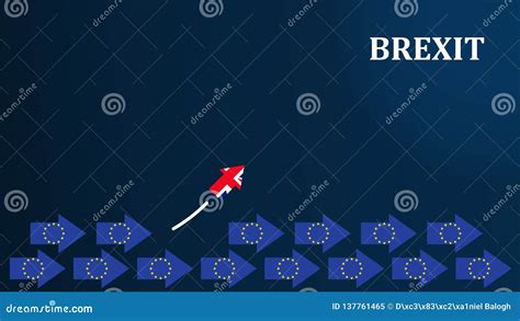 Brexit Concept Illustration Of Brexit With Eu And Uk Flags Stock