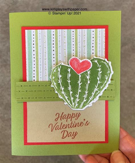 Flowering Cactus Valentine Card - Kim Plays with Paper