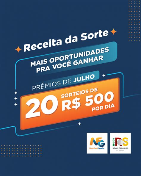 Receita da Sorte terá 20 prêmios diários de R 500 em julho