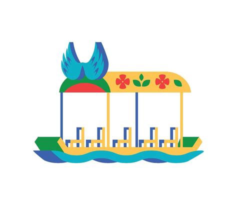 Mexico Trajinera Recreational Isolated Design 47647189 Vector Art At