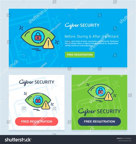 Cyber Security Banner Design Vector Stock Vector (Royalty Free) 1072034582