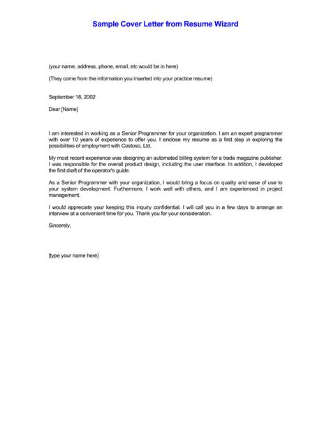 Sample Cover Letter For Resume Fotolip