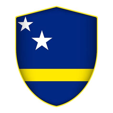 Premium Vector Curacao Flag In Shield Shape Vector Illustration