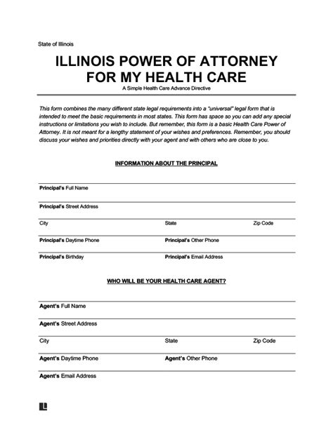 Illinois Healthcare Power Of Attorney Form Pdf And Word