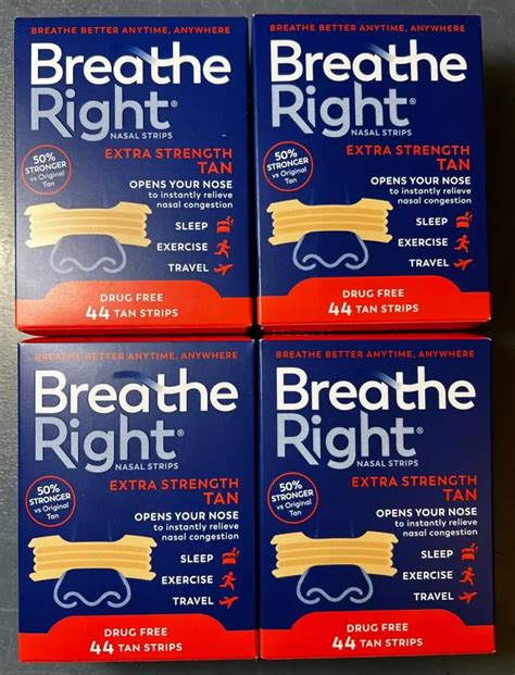 176 BREATHE RIGHT NASAL STRIPS EXTRA STRENGTH TAN 4 X 44 CT Boxes