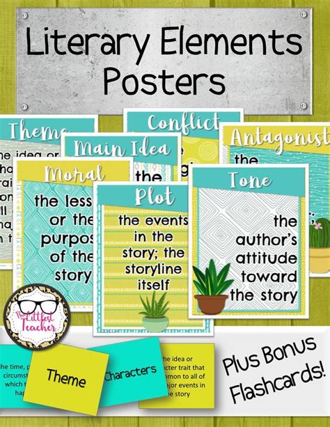 These Fun Printable Posters Display 13 Key Literary Elements And Their