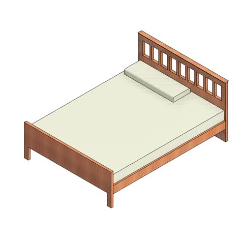 Cama De Casal Cabeceira Madeira Bim Revit