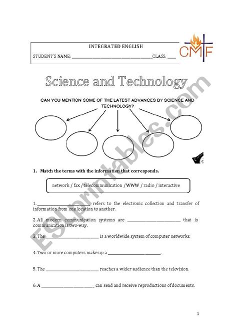 Science And Technology Esl Worksheet By Ramirez