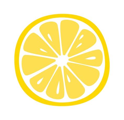 Icono plano de rodaja de limón amarillo circular Vector Premium