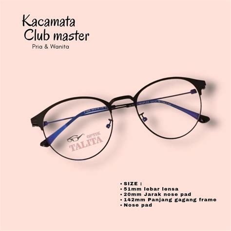 Jual Kacamata Club Master Pria Wanita Minus Normal Baca Plus Cylinder