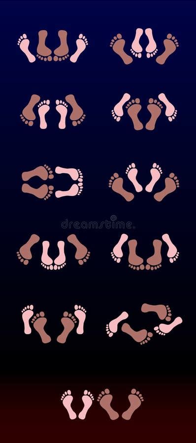 Sex Positioner Fötter Som Klickande Anteckningar älskar Kul Vektor Illustrationer Illustration