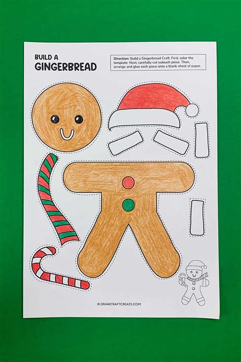 Free Printable Build A Gingerbread Craft Draw Craft Create