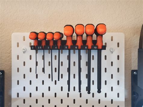 T Handle Hex Key Holder For Ikea Skadis Pegboard Parameterized By